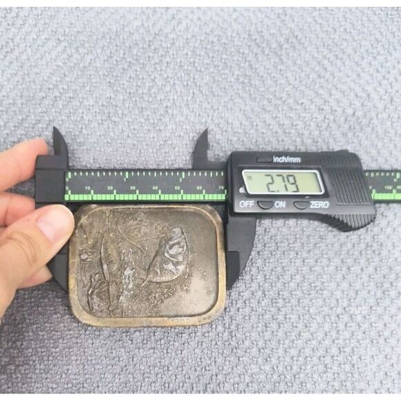 Vintage 1976 Largemouth Bass Brass Belt Buckle  by Indiana Metal Craft - Picture 8 of 8